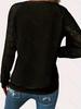 European & American 2025 Solid Lace Long Sleeve Hollow Round Neck Casual Women's T-shirt