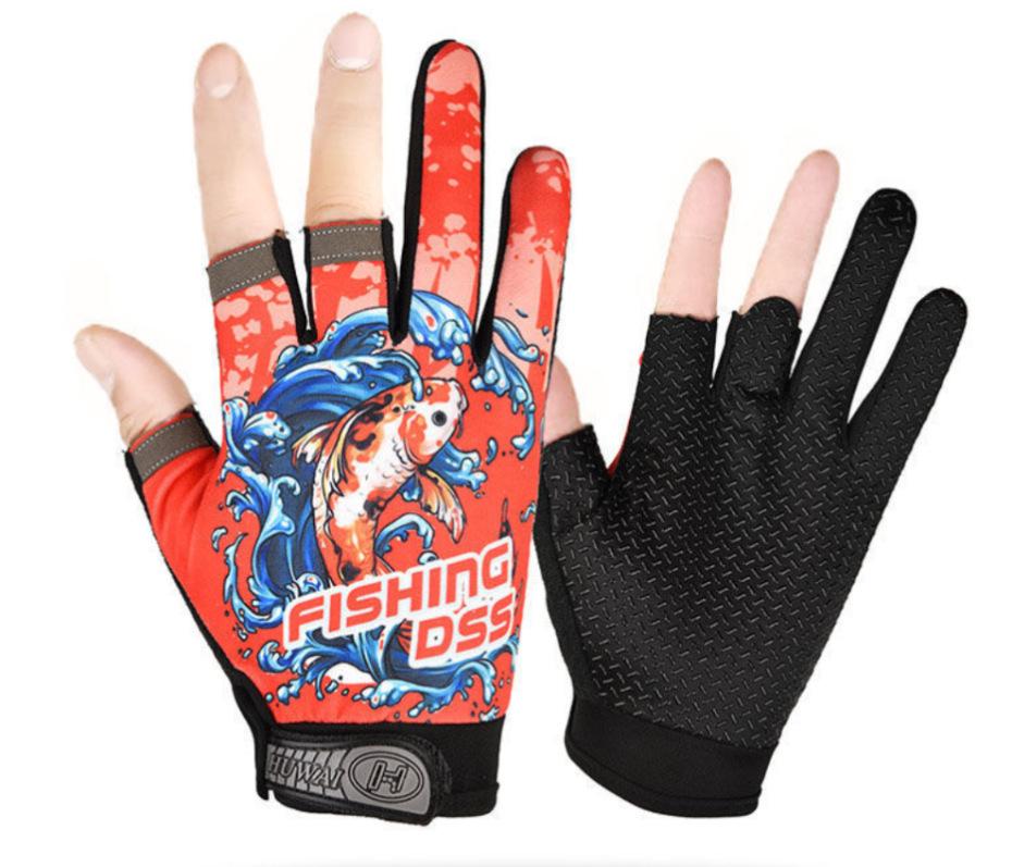 Cycling Fishing Gloves Sunscreen Windproof Breathable Cut-resistant Three-finger Sports Fishing Equipment Cycling Gloves