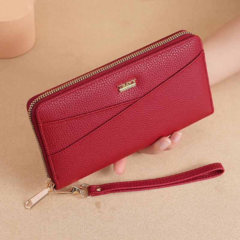 

Женские кошельки Большой вместимости Длинный кошелек - Кошелек-клатч, Кошелек для монет и Держатель для карт 20 * 10.5 * 2. 5CM красный