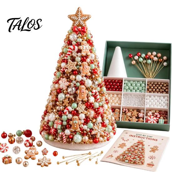 Bead Craft Kit for Christmas DIY Beaded Tree Adults, Kit, Ornament Crafting Set 3D Handmade Holiday Tabletop Mantel Decoration Desktop