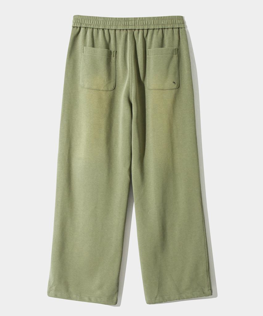 Dimiteulibeullaeg Vlad One-Pleat Pigment Fade Wash Sweatpants_Olive