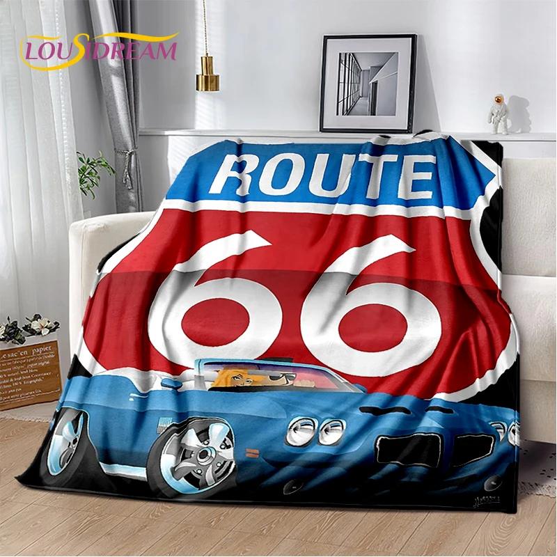 Retro Amerika Historische Route 66,Mother Road,mãe Estrada Deken,Zachte Worpdeken voor Thuis Slaapkamer Bed Sofa Picknick Kind Cadeau