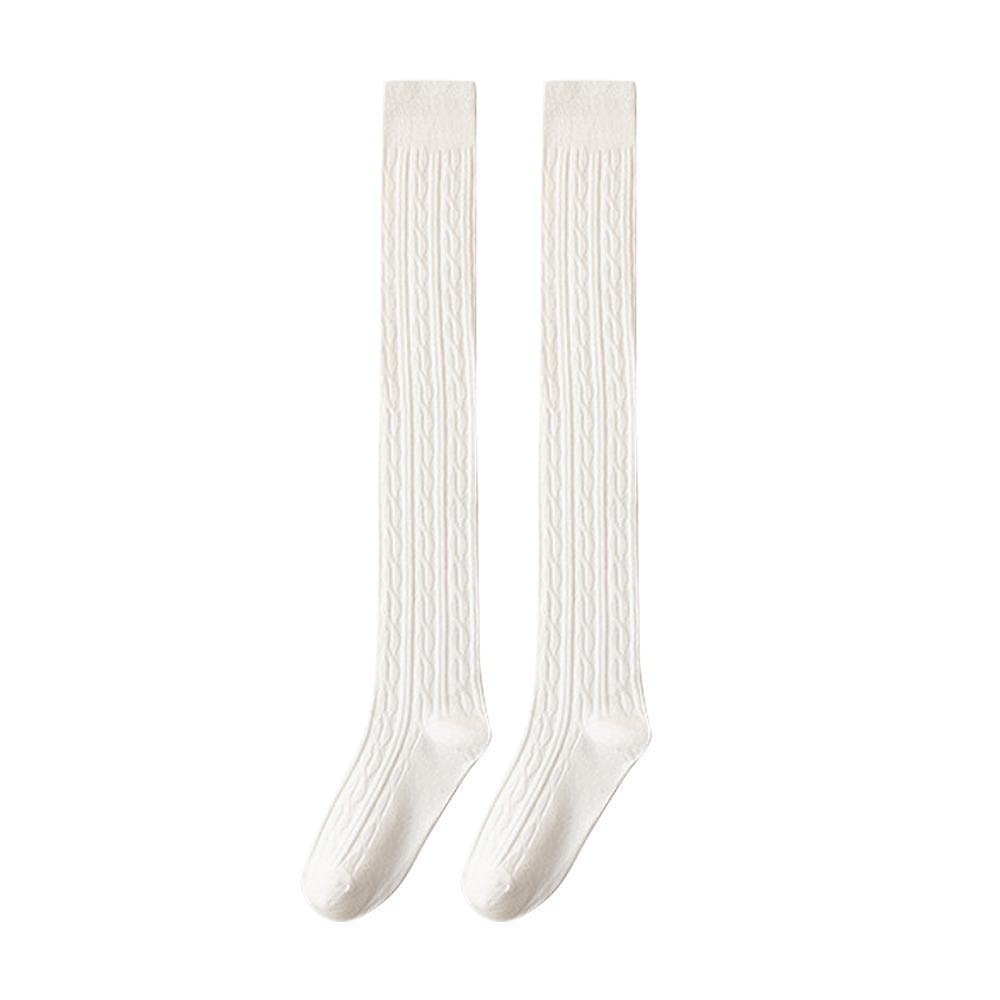 Solid Color Thigh Socks Japanese Long Tube Socks Long Stockings Autumn Winter Season for Women