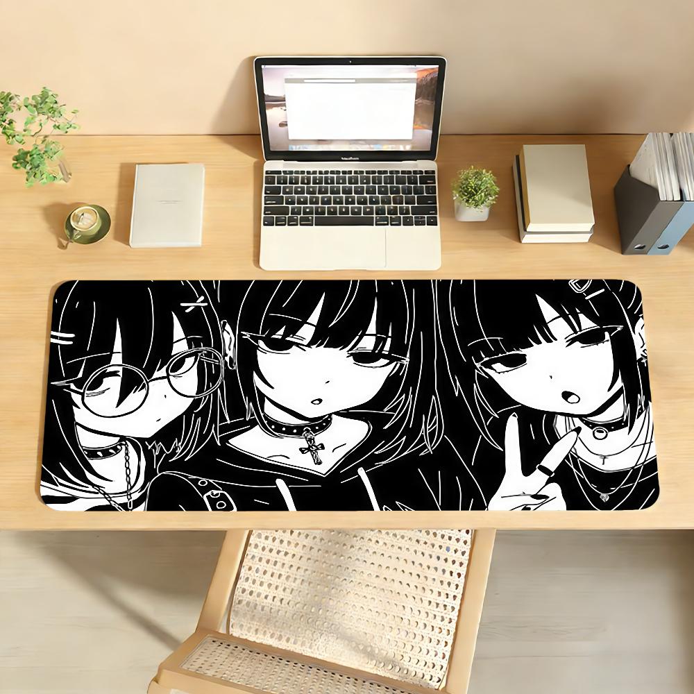 Japanese Anime Pixel Girl Mouse Pad Anti Slip Rubber Edge Locked Thickened Laptop Gaming Desk Mat