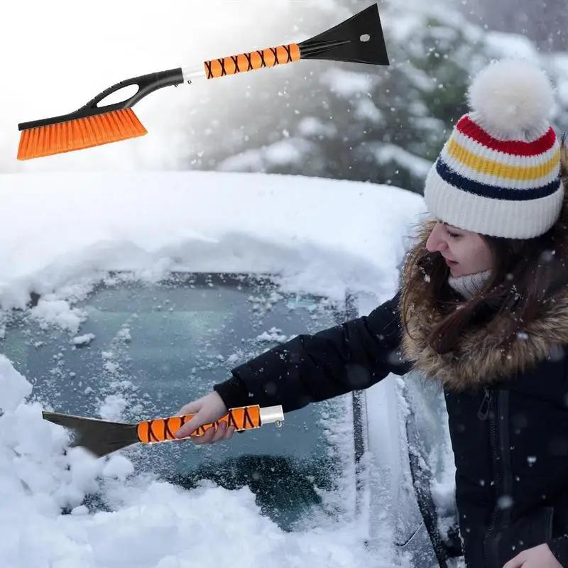 Ice Scrapers For Car Windshield Detachable Aluminum Snow Brush Ice Scrapers No-Scratch Ergonomic Car Accessories Heavy Duty Snow