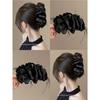 Korean Style 2025 Feather Hair Claw Clip for Women's Updo - Shark & Cloud Design