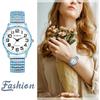 Bohemia Elastic Belt Watch Gray with Arabic Numerals, Analog Quartz, Water Resistant Fashion Accessory