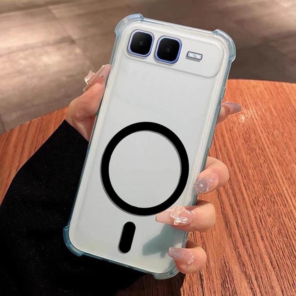 DIY Magnetic Ring Jelly Case for infinix SMART 10 Plus Anti-Drop 4-Corner Airbag Protection