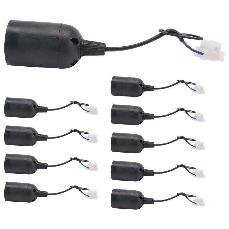 Premium-10Pcs E27 Lamp Holder Construction Socket Lamp Holder DIY Construction Site Socket Renovation Socket Lighting Accessorie
