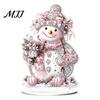 Christmas Party Centerpieces Winter Ornaments, Double-sided Acrylic Snowman/Santa Claus/Reindeer/Cottage Table Snow Scene Ornaments Decorations