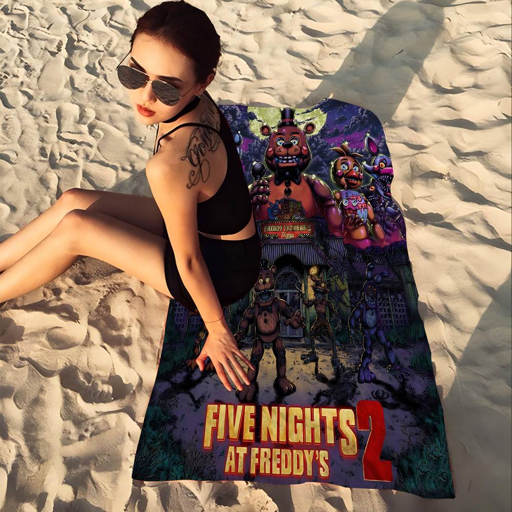 Anime F-Fnaf F-Five-N-Nights-At-F-Freddys Microfiber Blanket Quick Drying Beach Towels Oversized Printing Super Absorbent Pool