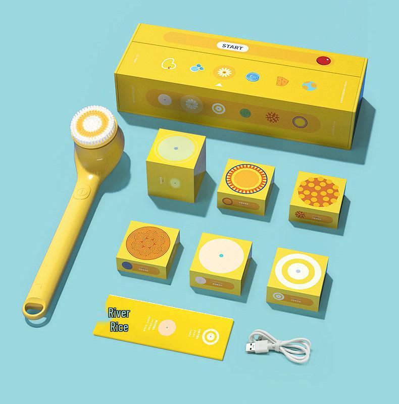 

Персиковая электрическая щетка для спины с длинной ручкой XZ1+