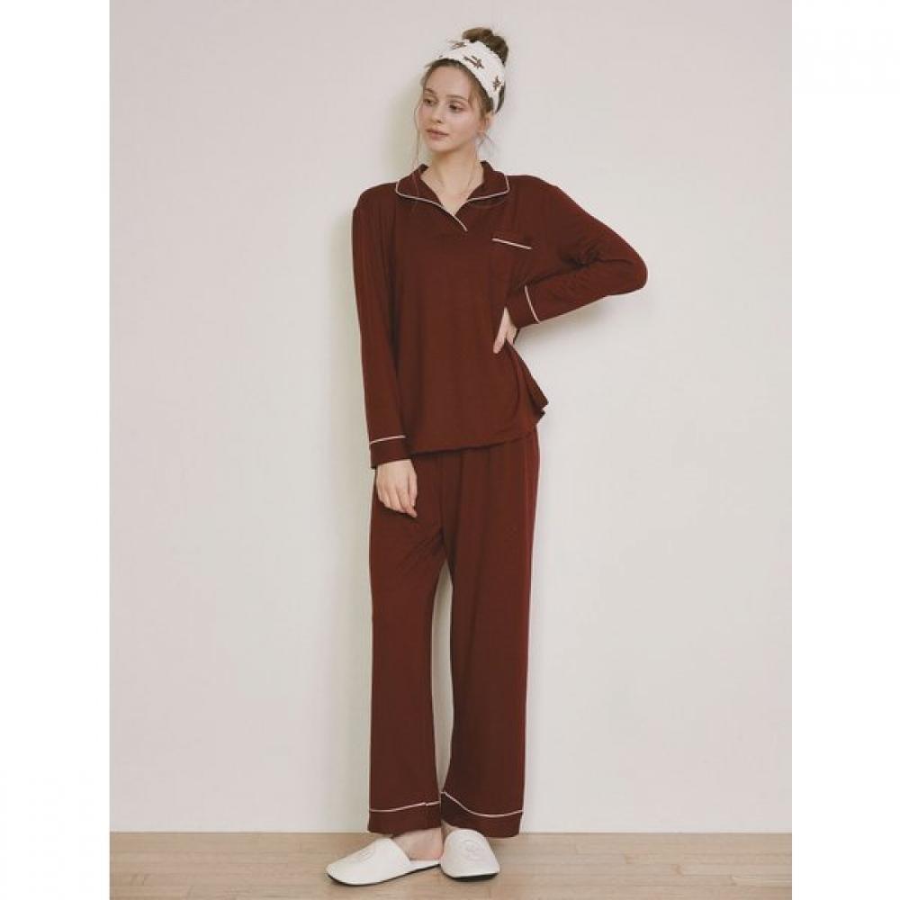 Lunaluz Women S Long Sleeve Half Collar Two Piece pajamaS