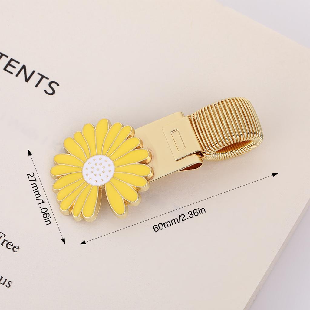 1Pc Daisy Flower Metal Pen Holder Clips Portable Paper Fix Clips Journal Notebook Pictures Pin Pocket Student School Tools