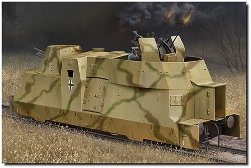 

Hobby Boss 1/72 Fighting Vehicle Series German Army Armored Train BP-42/Anti-Aircraft Gun Carriage Plastic Model Kit 82925