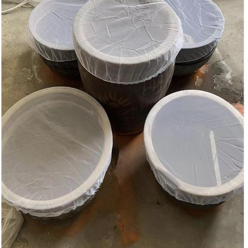 2/4 Stück Langlebige Netzabdeckung 2-in-1 für Regen - Netz mit Kordelzug, um Blätter und Ablagerungen aus der Regenwassersammlung fernzuhalten Tan