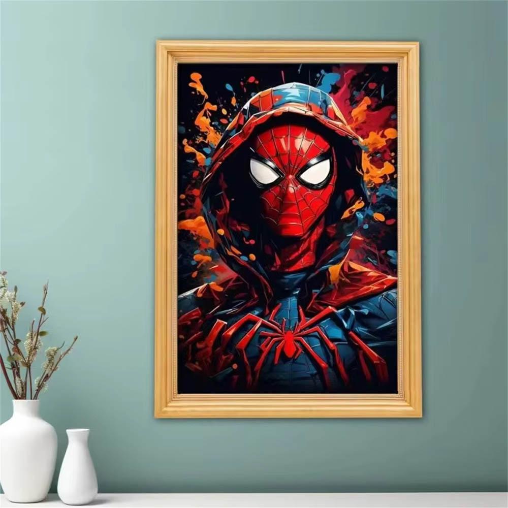 Collection of Spider-Man Famous Scenes, Diamond Paintings Full of Diamonds, Handmade DIY Full Diamond and Gem Stickers for Home Decoration Paintings