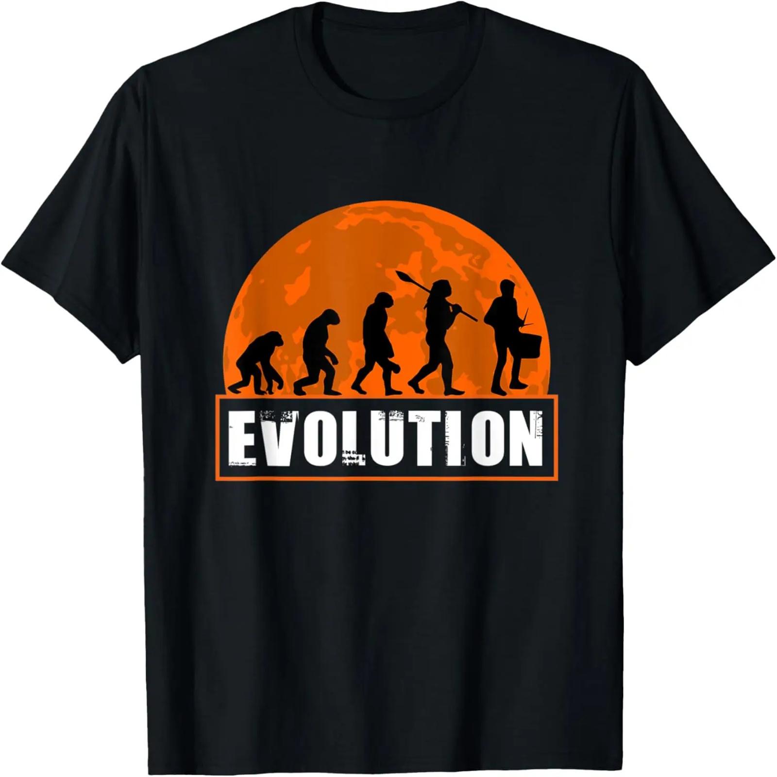 Snare Drum Player Shirt, Funny Human Evolution Gift T-Shirt S
