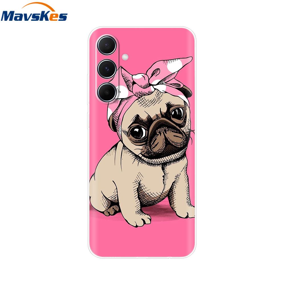 For Samsung Galaxy M35 5G Case Cute Cat Flower Painted Phone Cases For Samsung M35 Case M 35 SM-M356B Silicone Clear TPU Fundas