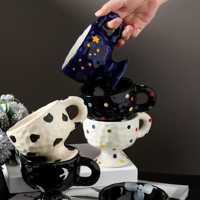 BEPAN 1PC Ceramic Mug Simple Style Afternoon Tea Coffee Water Cup Handle Creative Decoration Personalized Household Items