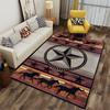 Western Star and Horse Pattern Rug Non-slip Rug Suitable for Living Room and Bedroom Sofas.