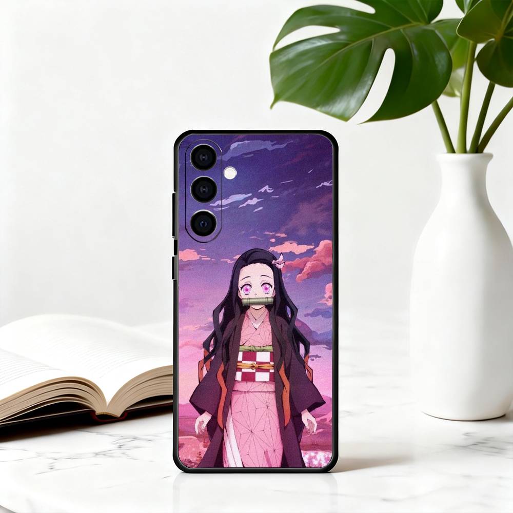 

De-mon N-Nezuko K-Kamado S-Slay-er Phone Case For Samsung Galaxy A73,A72,A71,A70,A53,A52,A51,Others Soft Black Cover Samsung a11