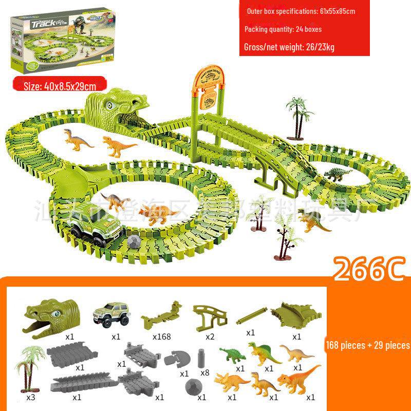 Elektrická dinosauří dráha s montážním ruským kolem pro děti