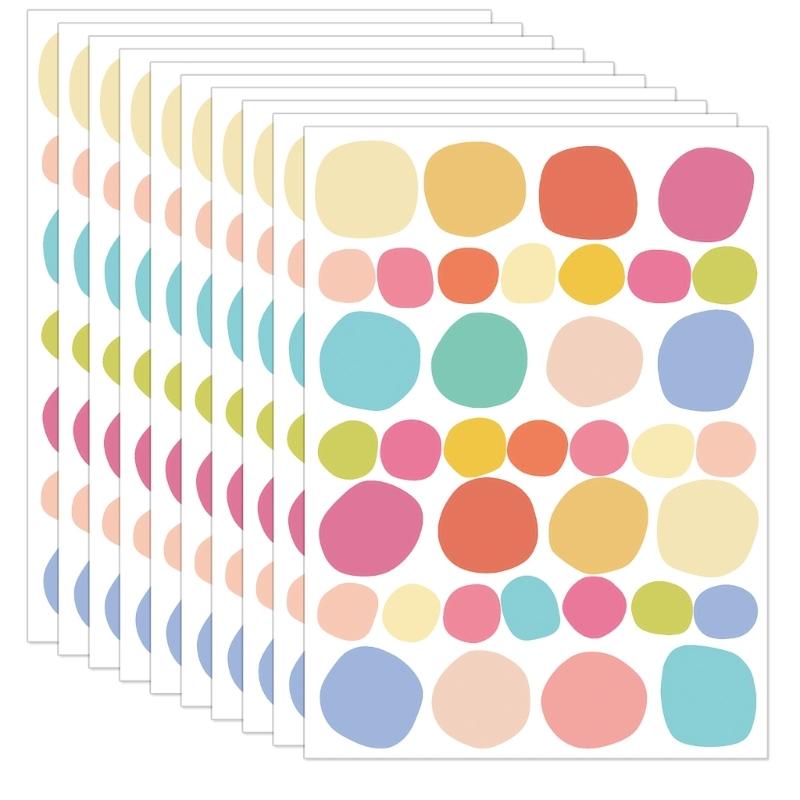 

10 аркушів наклейок з кольоровими крапками, круглі настінні наклейки для декору спальні, ігрової кімнати, знімні ПВХ-наклейки, прикраса для дитячої кімнати