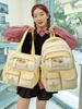 Nylon School Backpack For Girls With Polka Dot Pattern And Padded Shoulder Straps For Campus Use