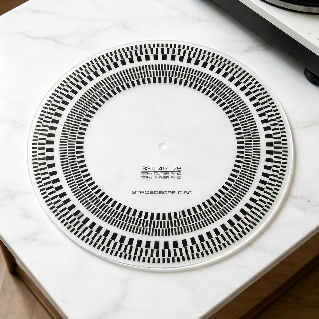 LP Stroboscope Mat 11.81 In X 3mm LP Turntables Calibration Disc Double Sided 33/45/78 RPM for Record Player Testing Speeds