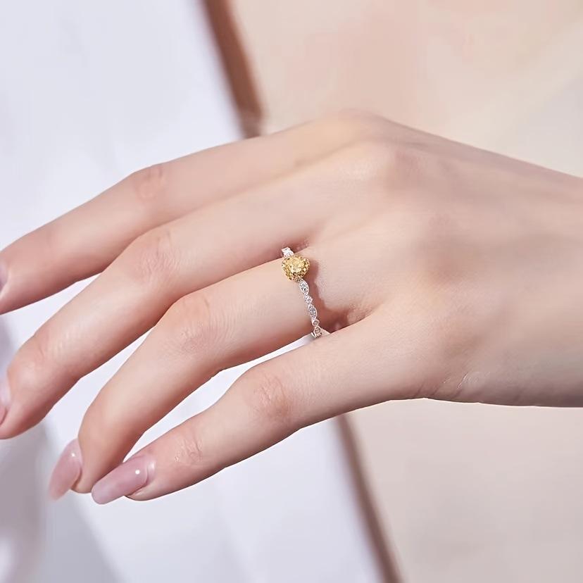 Exclusive supply Douyin live stream source gold-plated water drop yellow diamond ring women's diamond ring direct sales
