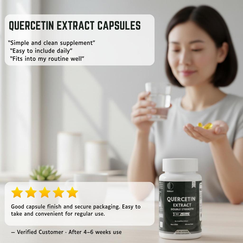 Heroot Quercetin Extract 600 Mg 60 Capsules | Quercetin Supplement | Vegetarian Capsules