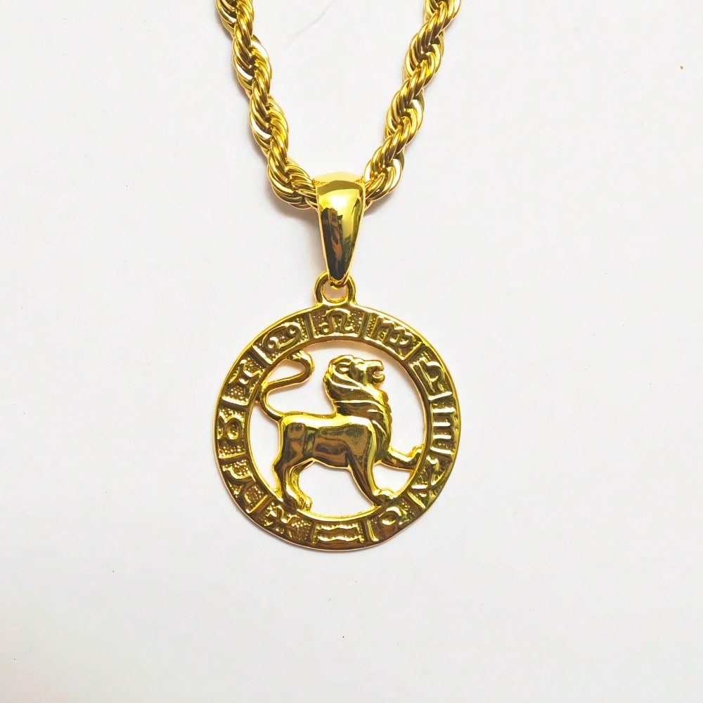 12 Constellation Astrology Horoscope Zodiac Pendant Rope Necklace 22" for Women Men