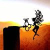 1 Piece Angel Metal Wall Art Outdoor Vintage Garden Sculpture Sentimental Yard Sign for Patio Lawn Birthday Housewarming Gift Durable Antique Finish
