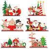 Cartoon Wooden Snowman Plaque Funny Merry Christmas Decor Christmas Table Sign Party Favors