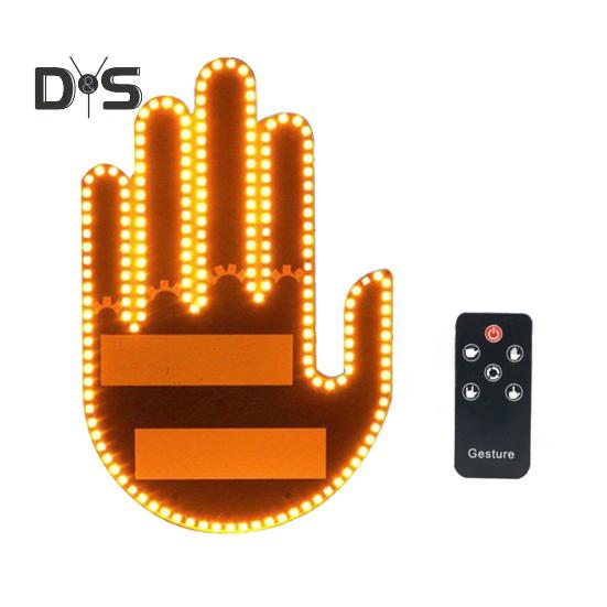 

Дорожная ярость Ручные фонари Светодиодный знак для автомобиля Подсветка среднего пальца для автомобилей с дистанционным управлением Привлекающее внимание жестовое освещение для транспортных средств Womens