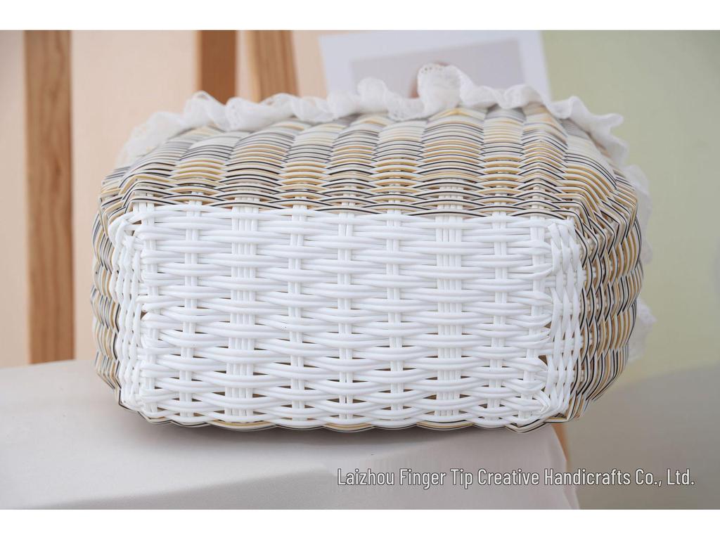 Colorful Woven Plastic Basket: Handheld Souvenir Gift, Imitation Rattan, Ladies' Bath & Storage Basket