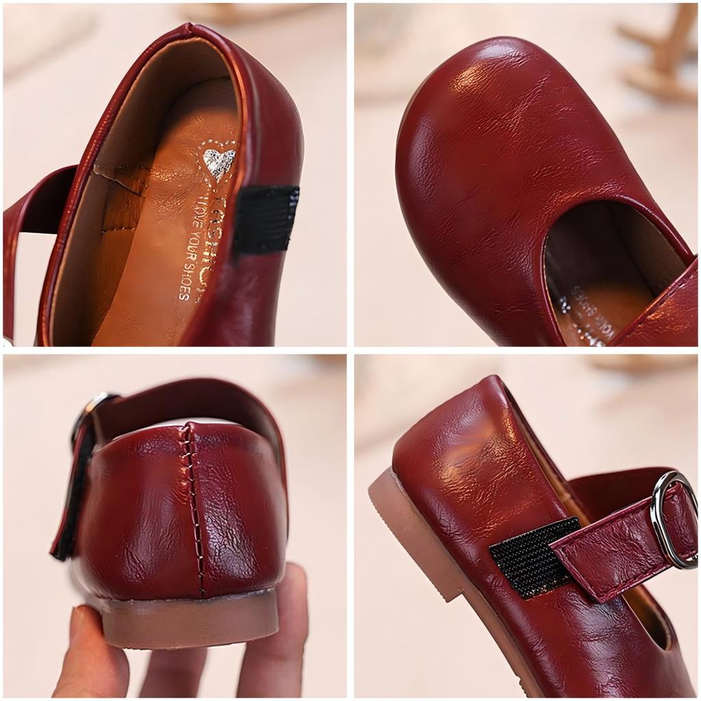 Princess Shoes Ballet Flats Fashion Retro Noteworthy Girls Shoes for Kids All Match Pretty Silhouette mary janes Shoes I10239