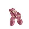 Non-shedding Coral Fleece Socks, Warm Half Fleece Women's Socks, Home Floor Socks, Little Bear Socks, Mid-calf Cartoon Socks