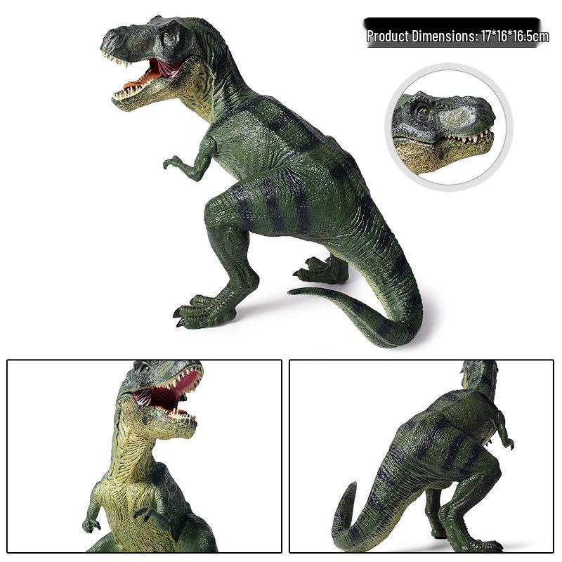 Static Tyrannosaurus Rex Dinosaur Model - Squatting Pose Plastic Toy Ornament