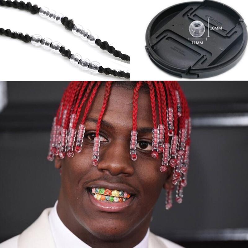 

100 шт. Прозрачное кольцо для дредов, бусины для плетения волос, манжеты, зажимы, отверстие 6 мм чёрный