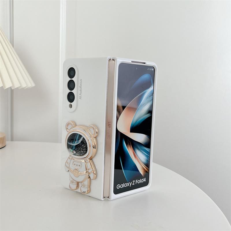 Pro Samsung Galaxy Z Fold 4 Pouzdro na mobilní telefon Cute Space Astronaut Bracket Stand Z Fold 3 2 Cover