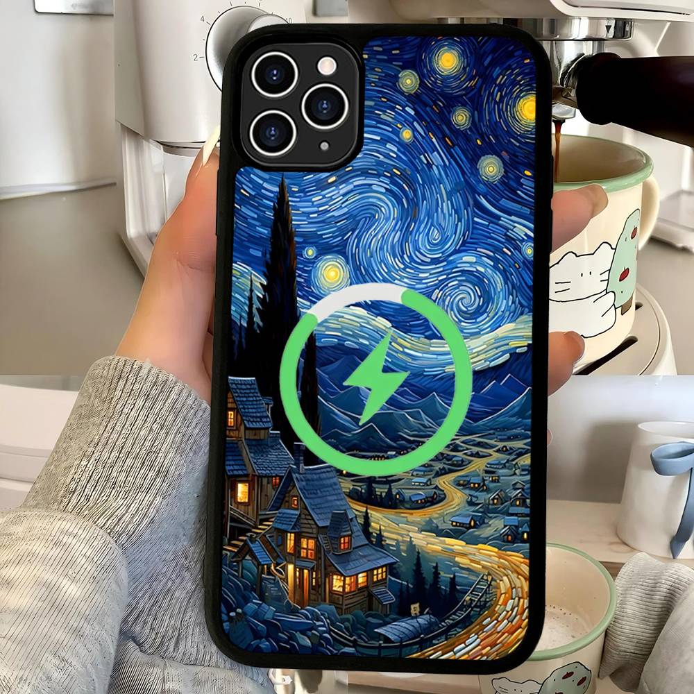 Van Gogh Starry Sky For Magsafe Phone Case For IPhone 17 Air 16 15 14 13 12 11 Pro Max Plus Shockproof Cover