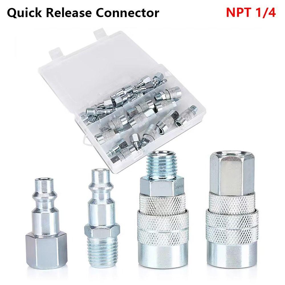 1Pcs NPT 1/4 Quick Release Connector US Type Metal Hose Connector PM SM PF SF Pneumatic Fitting Connector
