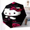 Hello Kitty,Gothic Style Automatic Folding Umbrella-Simple 8-Rib Design, Bright Cartoon Pattern, Durable Iron Frame, Suitable For Travel, Ou