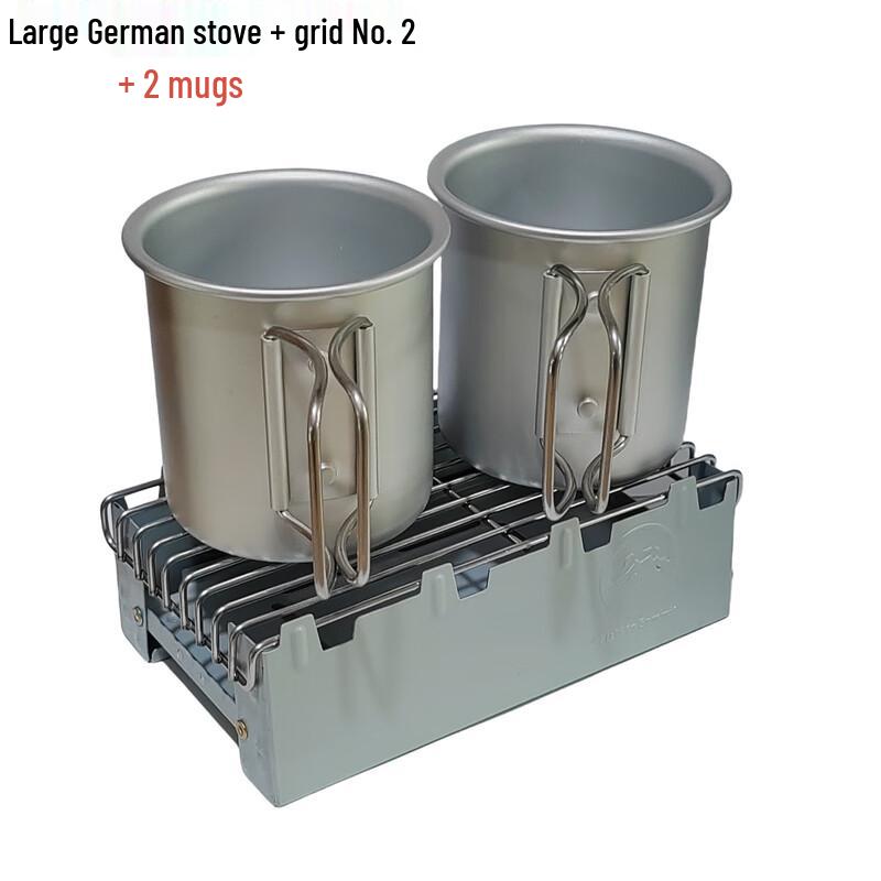 OEING Outdoor Camping Alcohol/Wax Folding Stove Set 114x95x30mm