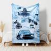 1pc Blanket Fast and Furious Print Design, Lightweight Blanket for Sofa, Bed- Soft &Warm, Gift for All Seasons like Christmas, Halloween