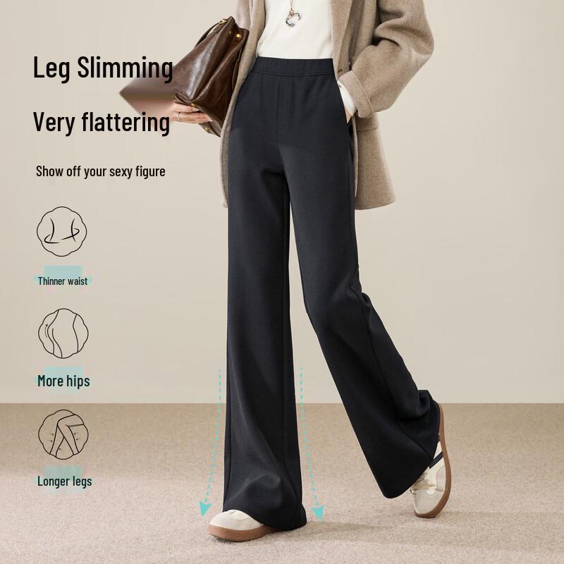 ESE-Y Women's High-Waist Acetate Wool Flared Pants