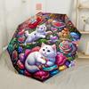 Cat In The Garden Compact Travel Automatic Umbrella Compact & Durable 8-Rib Design Compact Design for Women/Men Compact Folding Umbrella