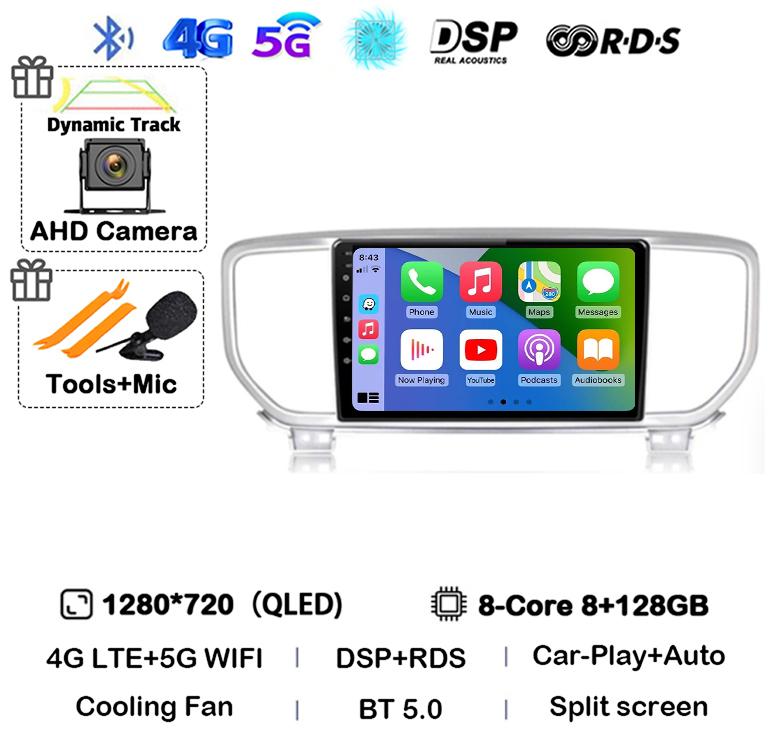 Android 13 Auto Carplay WIFI+4G For Kia Sportage 4 QL 2018 2019 2020-2025 Car Radio Multimedia Video Player Stereo 360 Camera BT